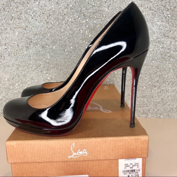 👠sold👠Louboutin black patent Filo 120 mm pumps - Picture 3 of 8